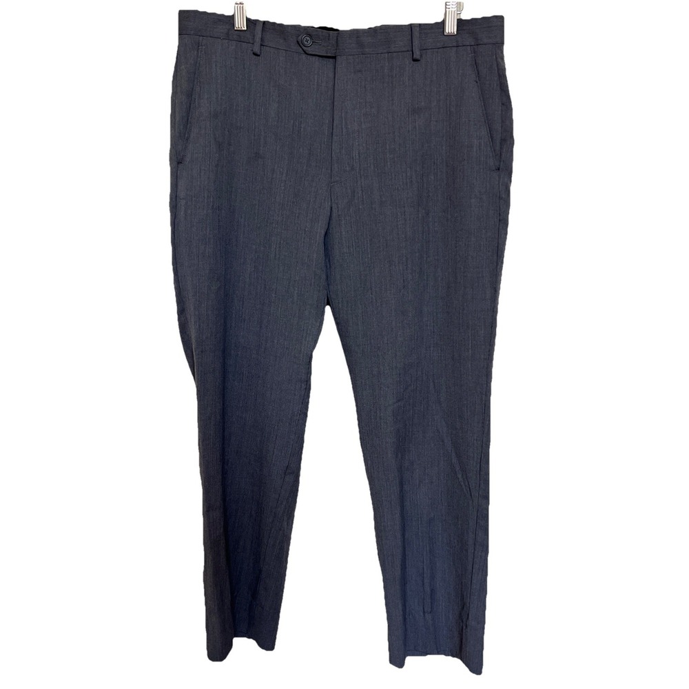 Egara Pants Mens Gray Size 36  100% Wool Flat‎ Front Straight Leg Pockets